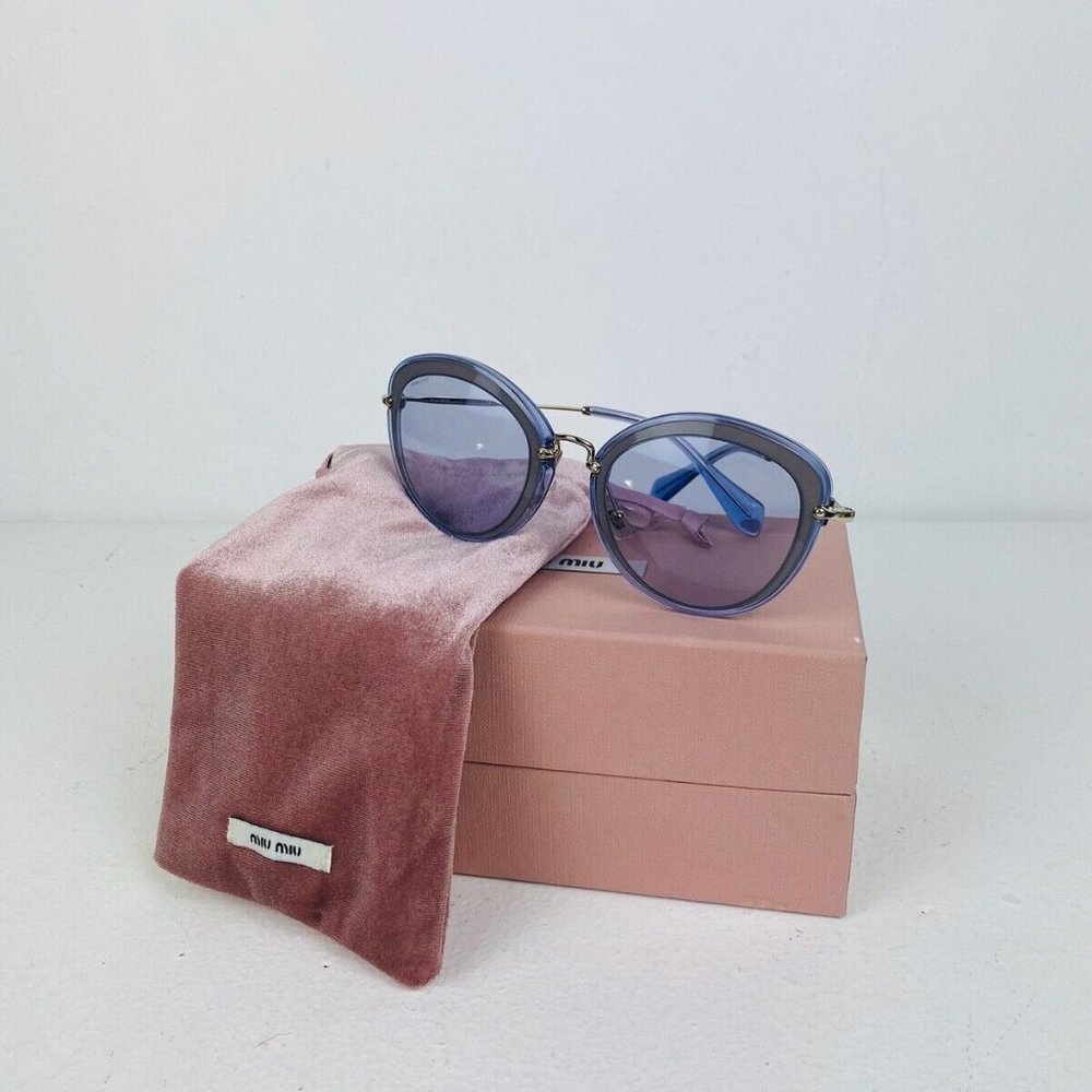 Miu Miu Lilac Pale Purple Cat Eye Style Metallic Argil Purple Lens Sunglasses - Picture 1 of 10
